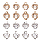 Alloy Charms, with Cubic Zirconia, Heart, Mixed Color, 12x8.5x5mm, Hole: 1mm, 2 colors, 100pcs/box