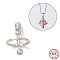 Anti-Tarnish Rhodium Plated 925 Sterling Silver Locket Style Planet Pinch Bails, for Pearl Gemstone Beads, with 925 Stamp, Platinum, 14x11mm, Hole: 4x2.5mm