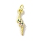 Brass Micro Pave Cubic Zirconia Pendants, Cadmium Free & Nickel Free & Lead Free, Real 18K Gold Plated, Lightning Bolt Charms, Colorful, 18.5x4.5x2mm, Hole: 3mm