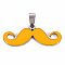 201 Stainless Steel Enamel Pendants, Museache, Gold, 16.5~17.5x39.5~40.5x2mm, Hole: 8x4mm
