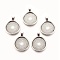Tibetan Style Alloy Pendant Cabochon Settings, Plain Edge Bezel Cups, Cadmium Free & Lead Free, Flat Round, Antique Silver, Tray: 25mm, 36x28x3mm, Hole: 4mm, about 195pcs/1000g