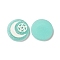 Resin Cabochons, with Glitter Powder, Flat Round with Moon & Pentagram Pattern, Turquoise, 29x5.5mm