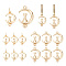 16Pcs 2 Style Brass Pendants, Moon with Cat Charm, Golden, 16.5~20x11~13.5x2.5~3mm, Hole: 1.5~3.4mm, 8pcs/style