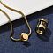 304 Stainless Steel Openable Empty Glass Bottle Pendant Necklaces, Ion Plating(IP), Golden, 26.89 inch(68.3cm), Inner Diameter: 0.28 inch(0.7cm)