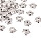 Tarnish Resistant 5-Petal 304 Stainless Steel Flower Bead Caps, Stainless Steel Color, 10x3mm, Hole: 1mm