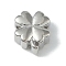 Rack Plating Brass Beads, Long-Lasting Plated, Lead Free & Cadmium Free, Clover, Platinum, 10x8.5x4.5mm, Hole: 2mm