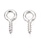 Brass Screw Eye Pin Peg Bails, for DIY Jewelry Making Crafts, 925 Sterling Silver Plated, 10x5x1.5mm, Hole: 2.4mm, Pin: 1.5mm