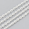 304 Stainless Steel Cable Chains, Soldered, with Spool, Flat Oval, Silver, 3x2x0.4mm, about 164.04 Feet/roll(50m/roll)