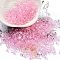 Luminous Glass Seed Beads, Glow in the Dark, Peanut, Pearl Pink, 2.5x4x2mm, Hole: 0.8mm, about 250pcs/10g