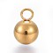 201 Stainless Steel Pendants, Round, Golden, 11x8mm, Hole: 2mm