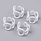 Spray Painted Alloy Cuff Rings, Open Rings, Cadmium Free & Lead Free, White, US Size 6 1/2(16.9mm)