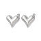 Non-Tarnish 304 Stainless Steel Pendants, Heart Charm, Stainless Steel Color, 16x15x4mm, Hole: 1mm