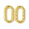 Brass Linking Rings, Cadmium Free & Nickel Free & Lead Free, Textured Oval, Real 18K Gold Plated, 22x12x3mm, Inner Diameter: 6x16mm