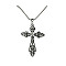 Cross Zinc Alloy Pendant Necklace, with Rhinestone, Crystal, 27.56 inch(70cm)