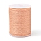 Round Waxed Polyester Cord, Taiwan Waxed Cord, Twisted Cord, Light Salmon, 1mm, about 12.02 yards(11m)/roll