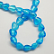 Handmade Silver Foil Glass Beads, Heart, Deep Sky Blue, 12x12x8mm, Hole: 2mm
