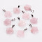 Star Natural Rose Quartz Pendants, with Platinum Tone Brass Findings, 22~23x20~24x5~7mm, Hole: 2x7mm