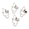 Glass Paper Plane Pendant, with Platinum Alloy Findings, Lead Free & Cadmium Free, Mixed Color, 33x20.5x4.5mm, Hole: 1.4mm
