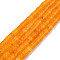 Natural White Jade Beads Strands, Dyed, Heishi Beads, Flat Round/Disc, Orange, 4x2mm, Hole: 1mm, about 169~171pcs/strand, 15.08 inch~15.28 inch(38.3~38.8cm)