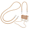 WADORN 2pcs PU Leather Purse Handle Straps, 51.2 Inch Handbag Shoulder Strap with 14.2 Inch Short Tote Bag Handle Round PU Leather Bag Handle Strap Replacement for Clutches Satchel, Khkai