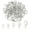 50Pcs 5 Styles Zinc Alloy Lobster Claw Clasps, Parrot Trigger Clasps, Jewelry Making Findings, Platinum, 10~21x6~12mm, Hole: 1~2mm, 10pcs/style