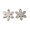 Non-Tarnish 201 Stainless Steel Charms, Flower Charm, Stainless Steel Color, 13x11.5x0.5mm, Hole: 1.2mm