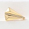 Brass Micro Pave Cubic Zirconia Cuff Open Rings, Cadmium Free & Lead Free, Triangle, Real 18K Gold Plated, 13mm,US Size 6(16.5mm)