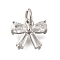 Rack Plating Brass Micro Pave Cubic Zirconia Charms, Lead Free & Cadmium Free, Long-Lasting Plated, Bowknot, Platinum, 9.5x10.5x3.5mm, Hole: 3.5mm