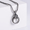 Stainless Steel Skeleton Hand Holding Ring Pendant Necklaces for Men, Stainless Steel Color