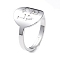 Non-Tarnish 304 Stainless Steel Word Love Adjustable Ring for Women, Stainless Steel Color, US Size 6 1/4(16.7mm)