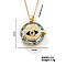 Vintage Sparkling Rhinestone Evil Eye Pendant Necklaces, Brass Cable Chain Necklaces for Women, Golden, 15.75 inch(400mm)