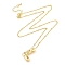 Brass Micro Pave Clear Cubic Zirconia Pendant Necklaces, Letter L, 17.72 inch(450mm), Letter L: 21x16mm