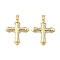 Brass Micro Pave Cubic Zirconia Pendants, Cadmium Free & Lead Free, Cross Charms, Real 16K Gold Plated, 32.5x26.5x3.5mm, Hole: 5x3.5mm