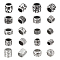 10Pcs 10 Style 304 Stainless Steel European Beads, Large Hole Beads, Column & Rondelle & Barrel, Antique Silver & Stainless Steel Color, 9.5~14x6~11.5mm, Hole: 6.5~8.5mm, 1pc/style
