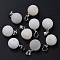 Natural Agate Charms, with Platinum Brass Findings, Rack Plating, Round, Gainsboro, 15x11x10.5mm, Hole: 4x5mm