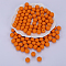 Round Silicone Focal Beads, Orange, 15mm, Hole: 2mm