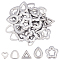 40Pcs 5 Style 304 Stainless Steel Linking Rings, Pendants Accessories, Mixed Shapes, Stainless Steel Color, 8pcs/style