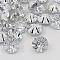 Acrylic Rhinestone Buttons, 1-Hole, Faceted, Xilion Rivoli, Crystal, 13x8mm, Hole: 1mm