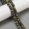 Natural Epidote with Pyrite Beads Strands, Faceted, Cube, 6.5~7.5x6.5~7.5x6.5~7.5mm, Hole: 1mm, about 56pcs/strand, 15.55''(39.5cm)