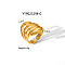Geometric Stainless Steel Open Cuff Rings with Irregular High-end Feel, Real 18K Gold Plated, Inner Diameter: 18mm