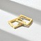 Rectangle Brass Micro Pave Clear Cubic Zirconia Hoop Earrings, Lead Free & Cadmium Free, Long-Lasting Plated, Real 18K Gold Plated, 14x12x1.8mm