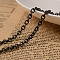 304 Stainless Steel Cable Chains, Unwelded, with Spool, Electrophoresis Black, 4x3x0.8mm, about 32.8 Feet(10m)/roll