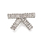 Rack Plating Brass Clear Cubic Zirconia Bowknot Connector Charms, Long-Lasting Plated, Lead Free & Cadmium Free, Platinum, 14x22x7mm, Hole: 1.4mm
