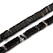 Natural Dyed & Heated Black Banded Agate/Striped Agate Beads Strands, 2-Hole, Rectangle, 2.5~3x5x2.5mm, Hole: 0.8mm, about 138~140pcs/strand, 15.28''~15.31''(38.8~38.9cm)