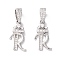 Eco-Friendly Brass Micro Pave Cubic Zirconia Pendants, Long-Lasting Plated, Real Platinum Plated, Cadmium Free & Lead Free, Letter, Letter.R, 16~20x7~11.5x1.5~2.2mm, Hole: 6.5x3.5mm