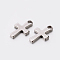 Original Color 304 Stainless Steel Cross Charms, Stainless Steel Color, 12x7x1mm, Hole: 1.5mm