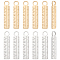 12Pcs 2 Colors 304 Stainless Steel Pendants, Manual Polishing, Ruler Charm, Mixed Color, 23.5x4.5x1mm, Hole: 2.5mm, 6pcs/color