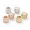Brass Clear Cubic Zirconia European Style Beads, Large Hole Beads, Long-Lasting Plated, Tube, Mixed Color, 10.5x9mm, Hole: 6.5mm