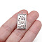 Tibetan Style Alloy Pendants, Rectangle with Tarot Pattern, The Star XVII, 2.6x1.3cm