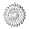 304 Stainless Steel Pendants, Sunflower Charm, Stainless Steel Color, 37x34mm